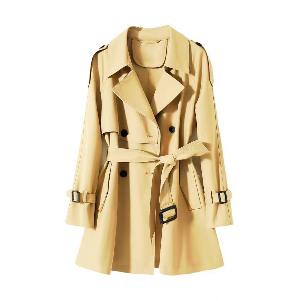 Orange Short Trench Coat for Women, Elegant and Casual Style, 2024 Spring New Model, Three-Dimensional Silhouette, Light Luxury Style Blazer