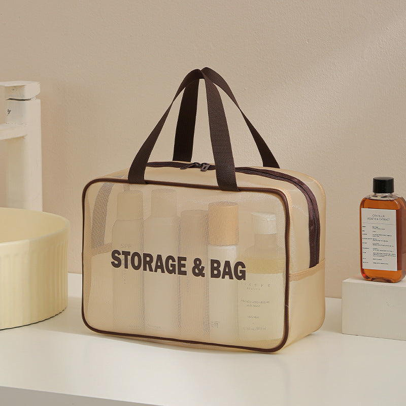 Bath Bag, Satchel Basket, Toiletry Bag, Men's Toothbrush Supplies, Mesh Bath Bag, Travel Swimming Storage, Waterproof