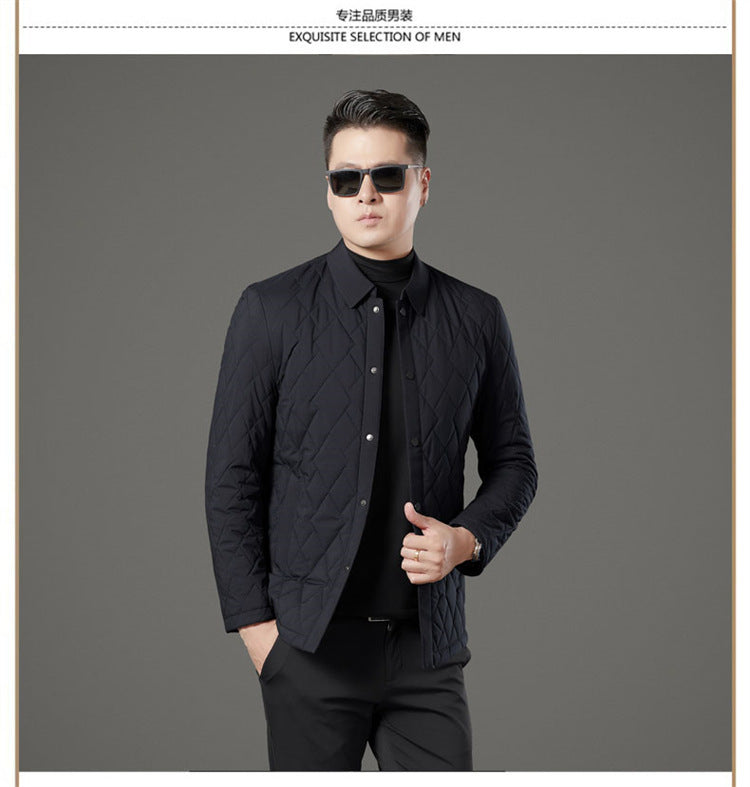 24 Winter Men's Cotton Jacket for Young and Middle-Aged, Casual Trendy Warm Silk Cotton Coat, Casual Outerwear for Men
