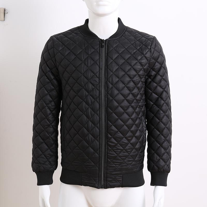 Cross-border foreign trade winter men's cotton-padded jacket European and American fashion Diamond cotton-padded jacket trend casual large size men's cotton-padded jacket coat