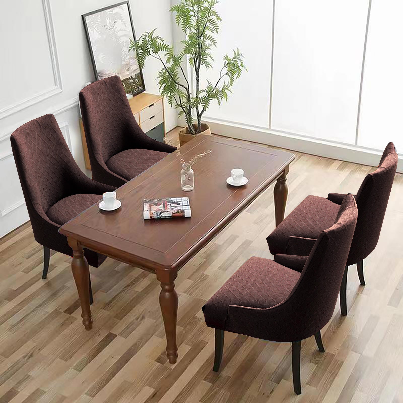 Cross-border hot sale rhombus jacquard waterproof small armchair cover solid color one-piece elastic chair cover dining chair cover wholesale