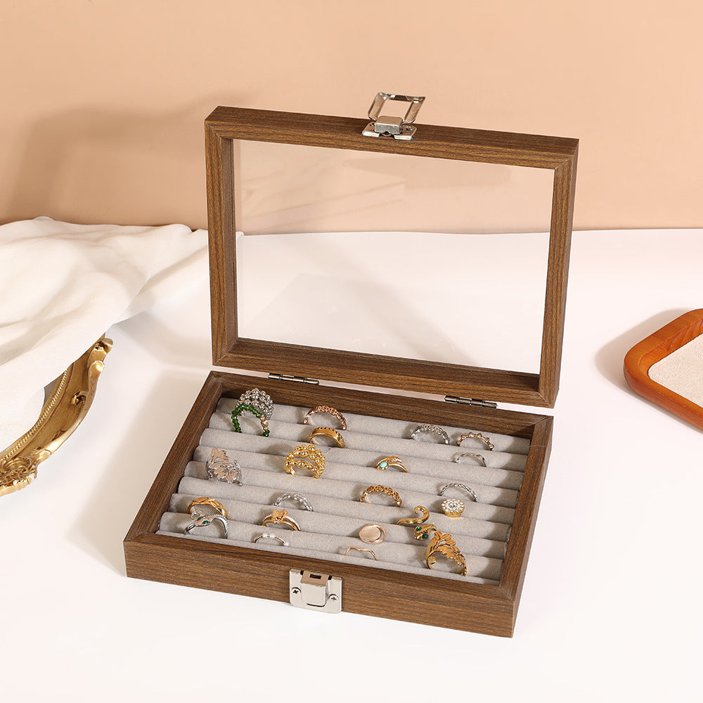 Wooden Jewelry Box Necklace Jewelry Ring Jewelry Box Jewelry Storage Box Bracelet Solid Wood Black Walnut Display Stand