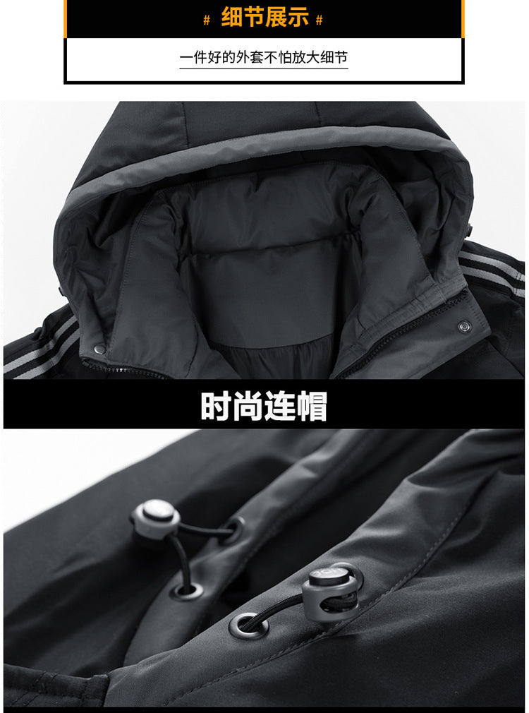 Winter Cotton-padded Clothes Men's Handsome Hooded Trendy Brand Bread Suit Clip Cotton-padded Jacket Men's Cross-border Thickened Cotton-padded Jacket Japanese Men's Clothing