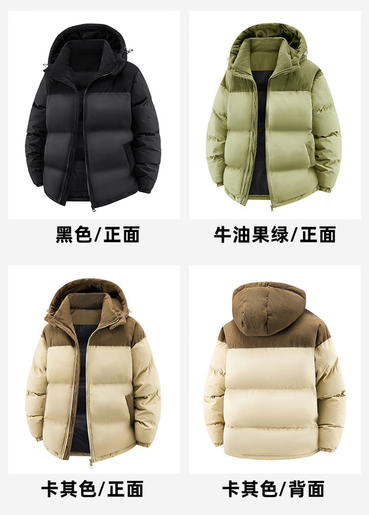 Cross-Border Large Size Hot-Selling Hooded Removable Couple High-Quality Cotton Clothing Autumn and Winter Thickened Cotton Windproof and Warm Cotton Clothing