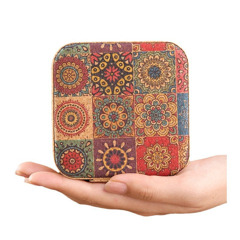 Retro Style Imitation Pu Leather Square Sewing Box Household Sewing and Mending Needle and Thread Set Portable Daily Essential Sewing Kit