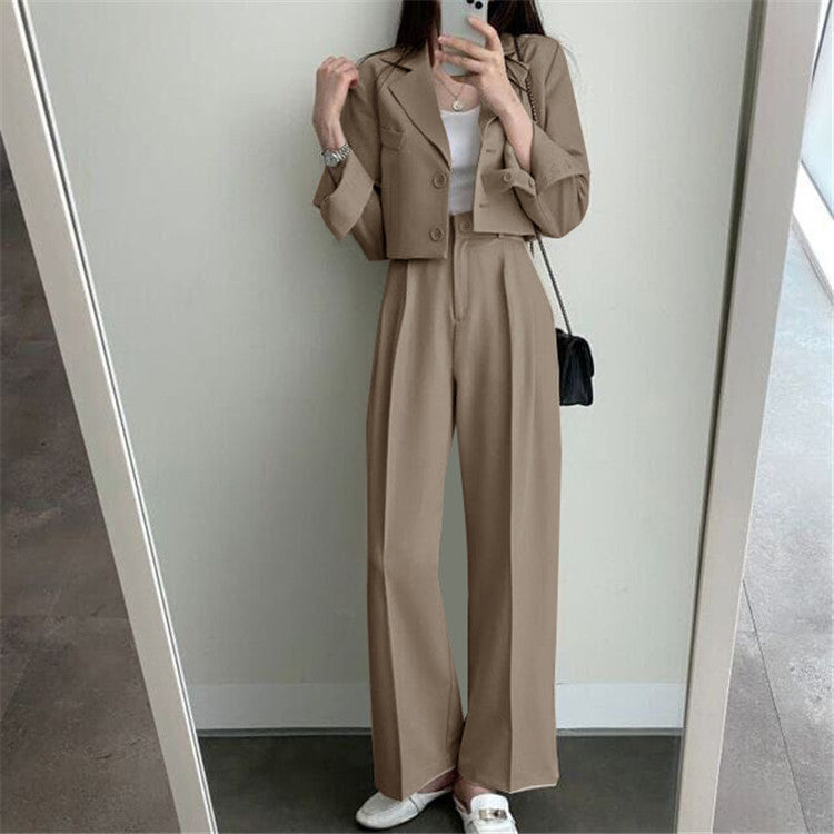 Autumn 2022 New khaki Small Suit Jacket Women's High Sense Small Temperament Commuter Suit suit