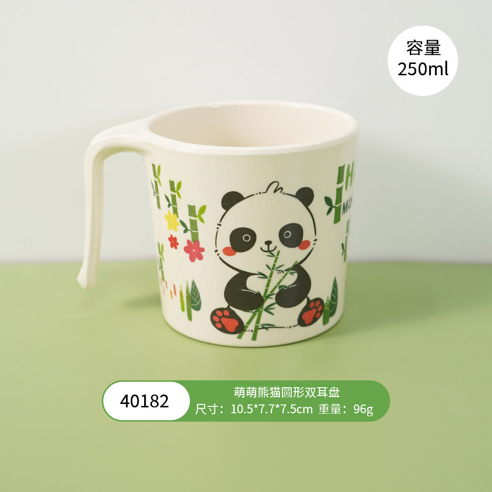 Melamine Bamboo Fiber Baby Dinner Plate, Children's Divided Eating Bowl, Panda Supplementary Food Tableware Set, Safety Certified, in Stock