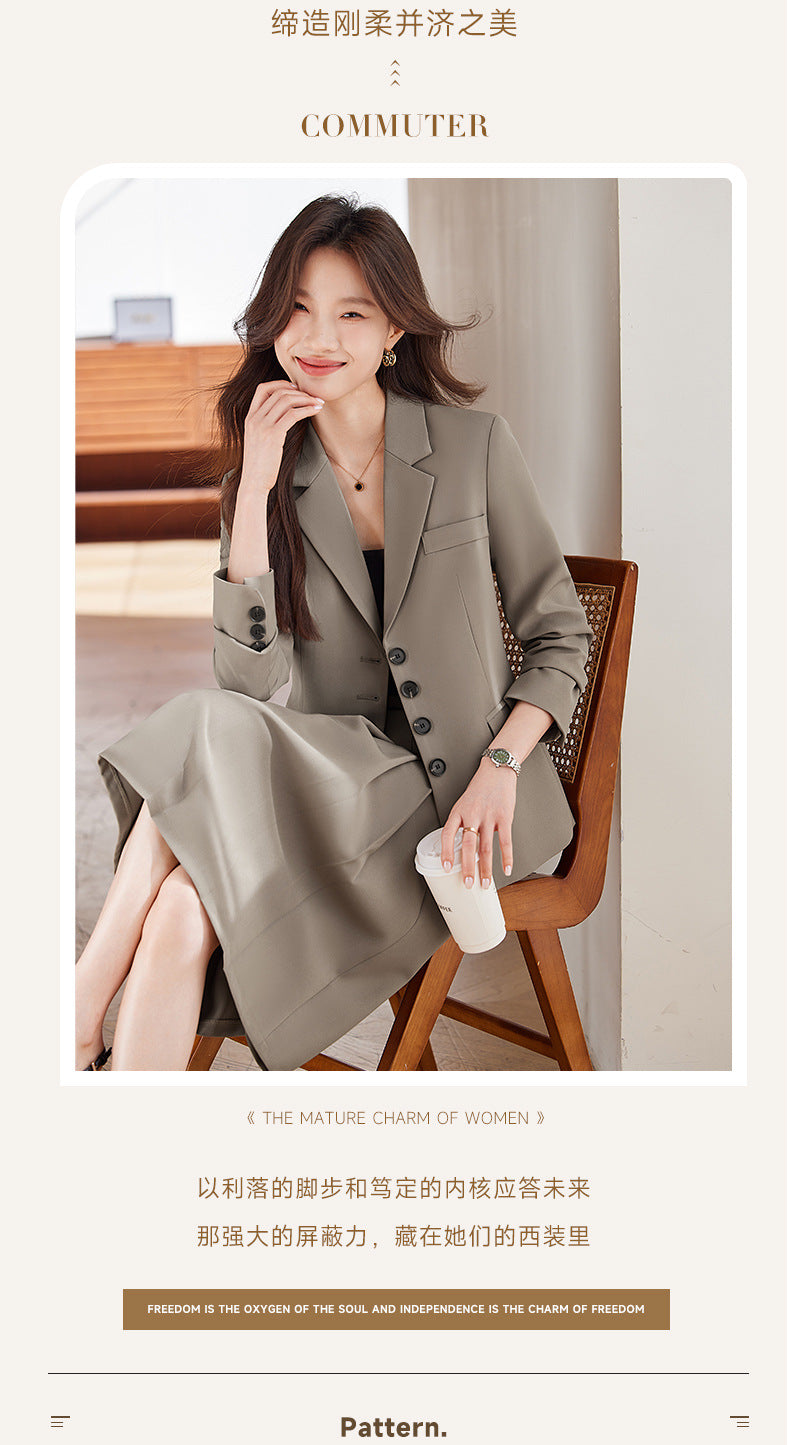 Cross-Border Women's Blazer Formal Wear Women's Suit Professional Teaching and Art Exam Attire High-End College Student Interview Suit