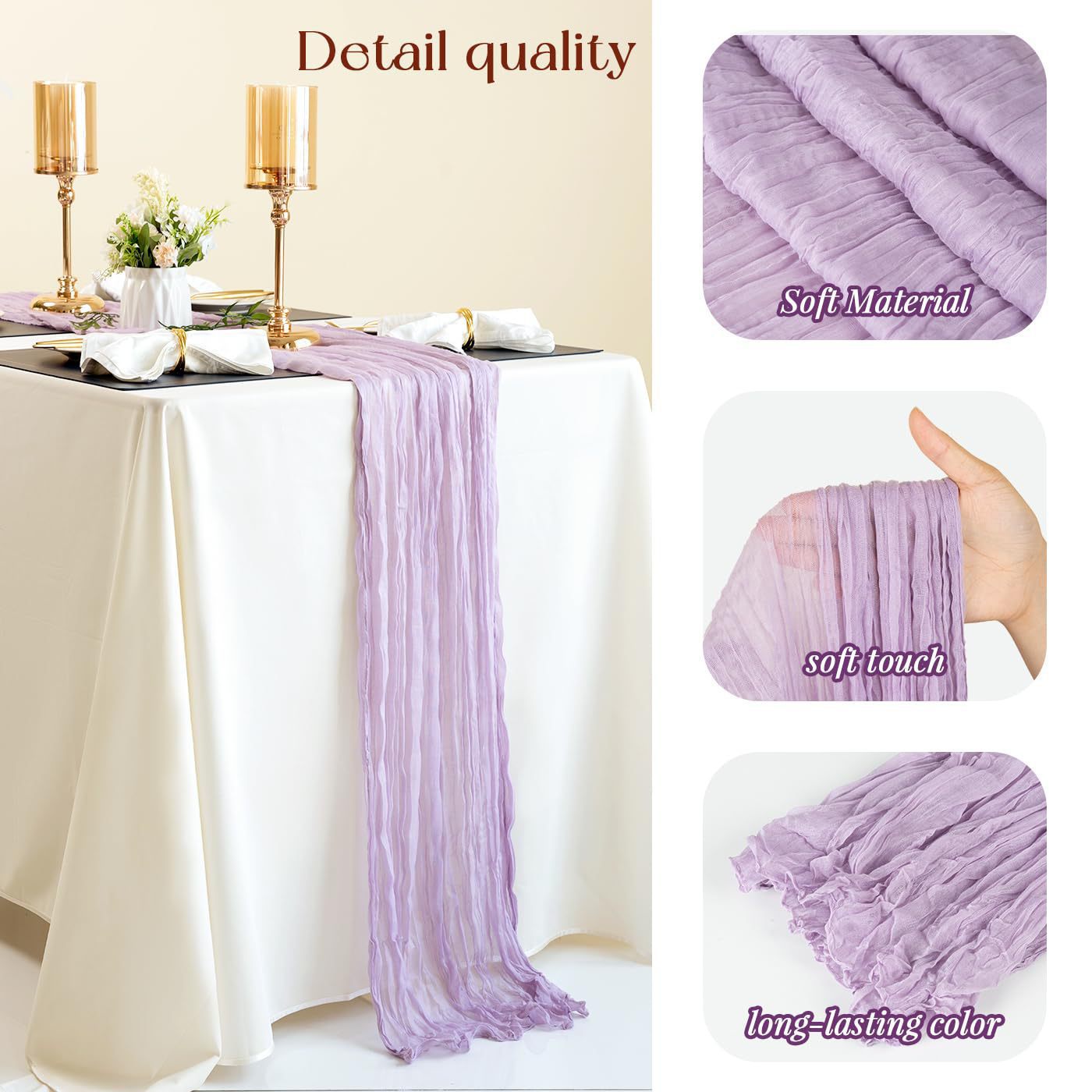 Cross-border foreign trade wholesale Bali yarn wrinkled table flag twist table flag tablecloth wedding party decoration wrinkled table flag