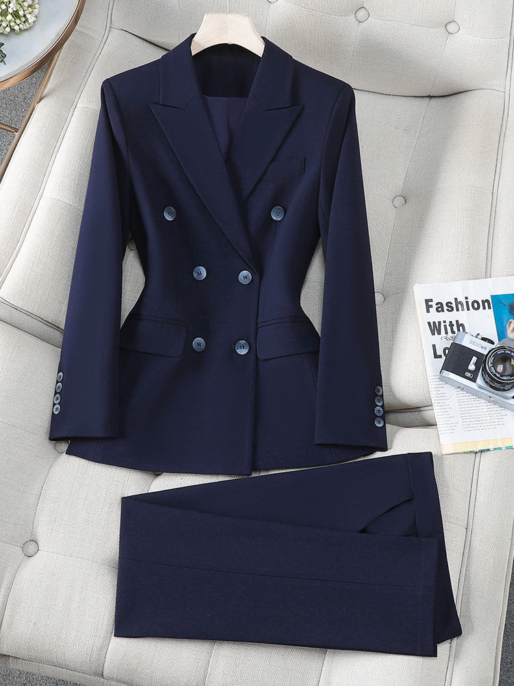Cross-Border Suit Set for Female College Students, Interview Attire, Formal Fitted Jacket, New High-End Professional Workwear