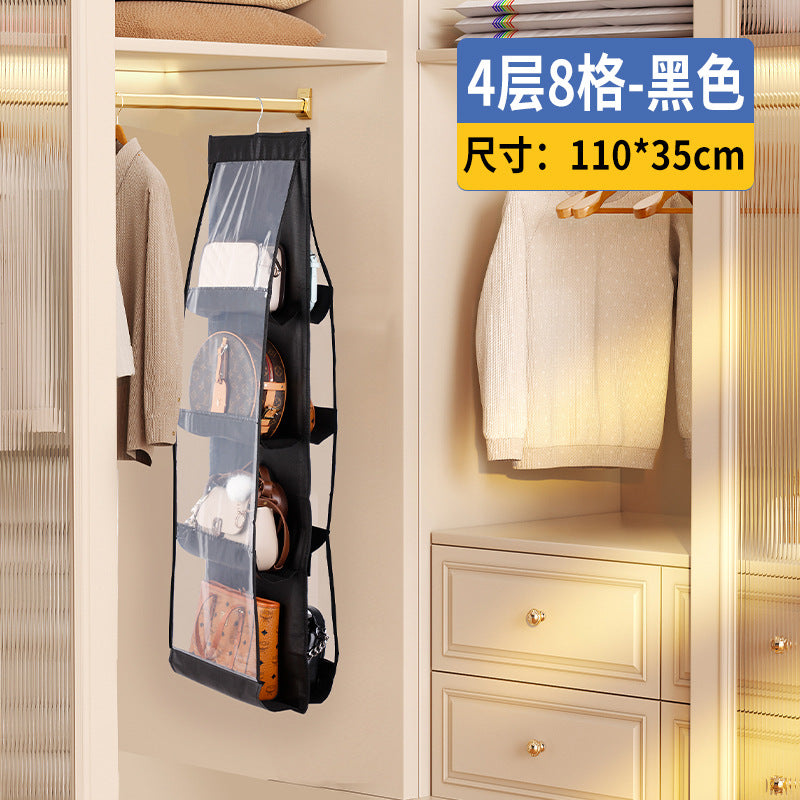 Bag Storage Hanging Bag, Wardrobe Wall-Mounted Fabric Storage Bag, Double-Sided Dormitory Storage Rack, Wall-Mounted
