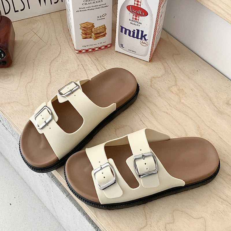 Slippers Women's Summer Rome Flat Beach Sandals Cross-border E-commerce Foreign Trade Rear Strap Fashionable Outwear All-match Sandals and Slippers