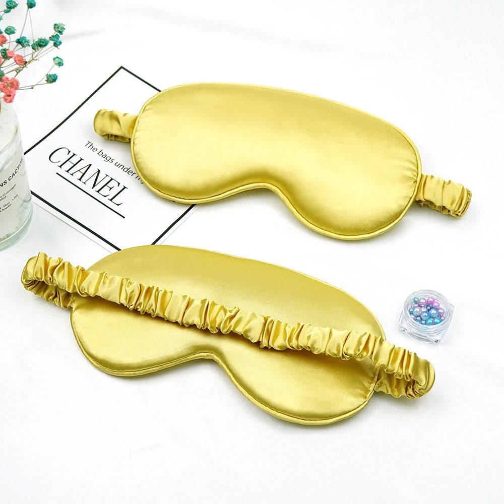 New Double-Sided Imitation Silk Sleep Mask with Light-Blocking and Adjustable Elastic Buckle, Travel-Friendly, Solid Color, Breathable, Beauty and Eye Protection
