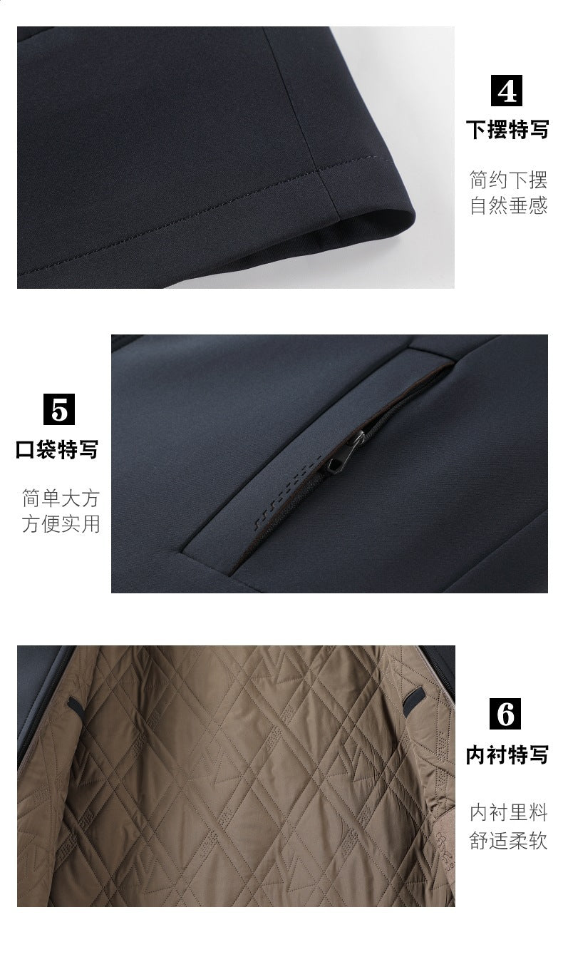 Casual Cotton-Padded Jacket for Small Men, Winter New Style, Dad's Stand-Up Collar Thickeneded Cotton-Padded Jacket, Middle-Aged Removable Liner Jacket