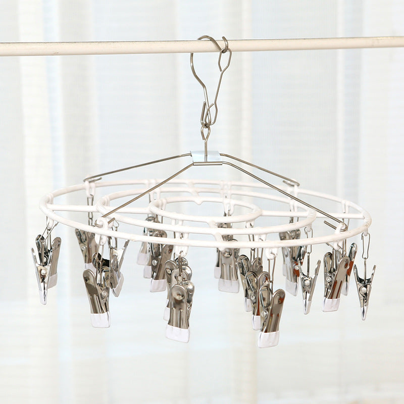 Stainless steel drying socks clip drying rack multi-clip household hanging clothes balcony windproof multi-functional drying underwear socks clip
