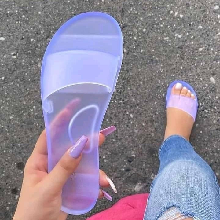 Cross-Border Large Size Crystal Shoes for Women to Wear at Home and Outside, Jelly Glue Sandals, Foreign Trade Wholesale Dropshipping
