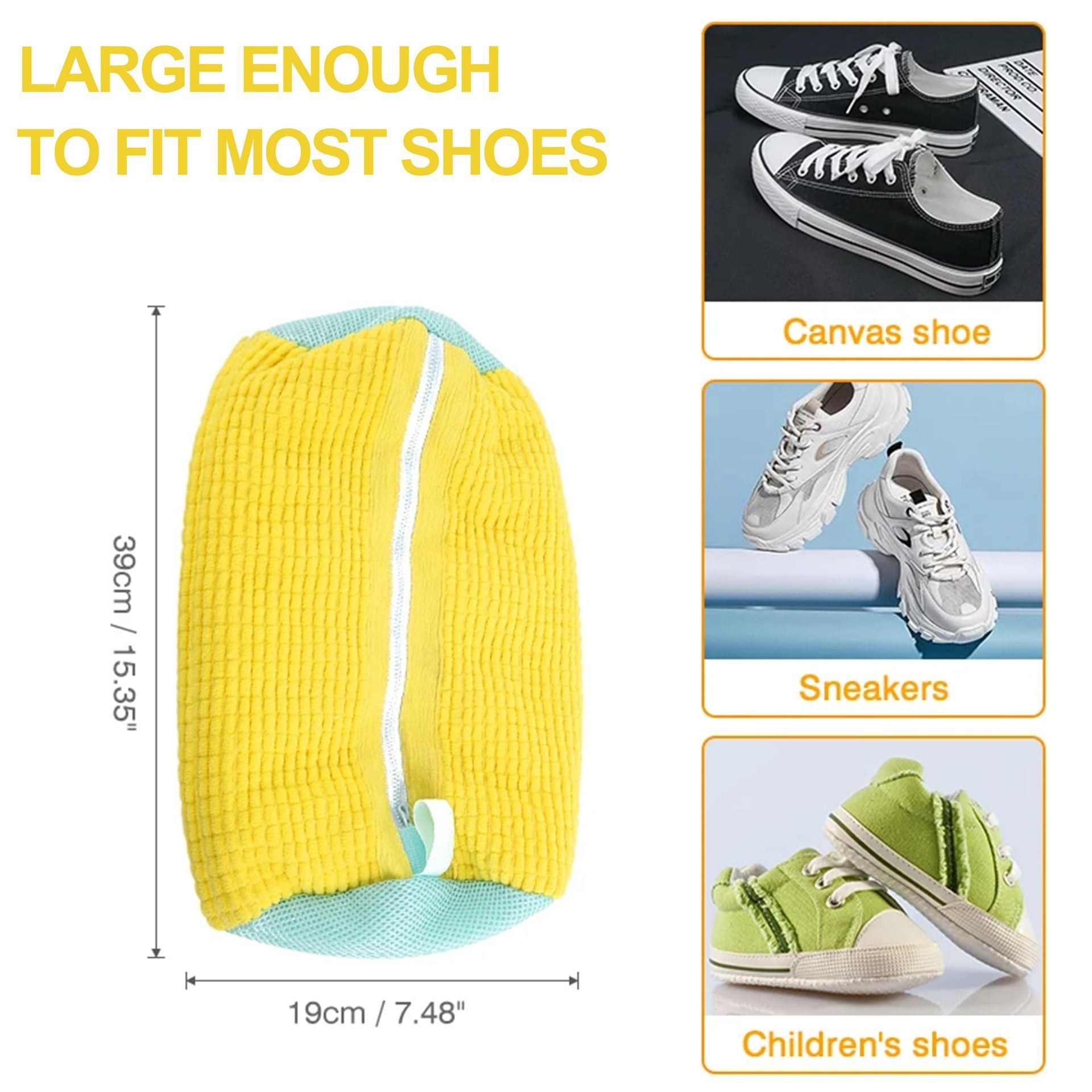 Ordinary Lazy Person's Shoe Washing Tool, Special Anti-Deformation Protective Washing Bag for Washing Machines, Household Filter Thickened Soft-Bristle Shoe Washing Bag