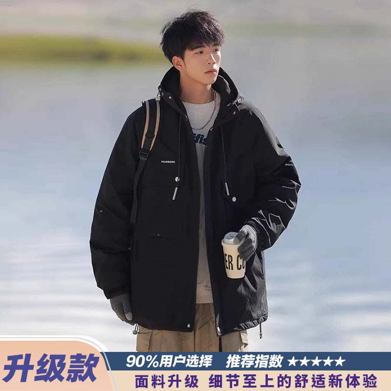 Woodpecker Assault down Cotton Jacket Men's Winter Thickeneded Warm Work Jacket Cotton Jacket New Hooded Winter Jacket