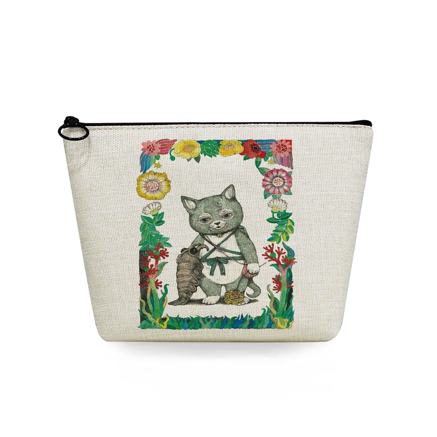 Fashion Cat printed cosmetic bag small travel portable wash bag printed logo skin care storage bag