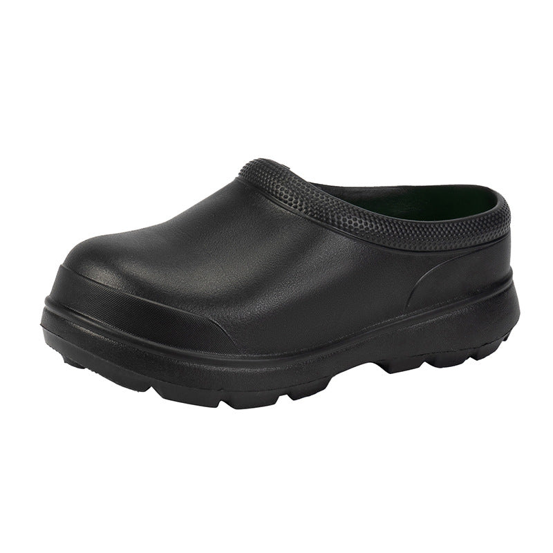Breathable Non-Slip Waterproof and Oil-Proof Kitchen Shoes Men's Catering Work Shoes Couples Trendyy Casual Eva Non-Porous Hole Shoes