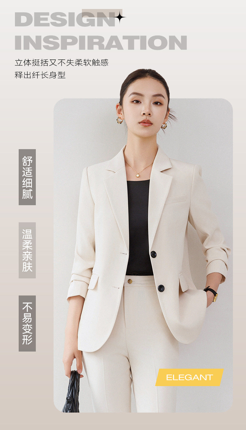 Cross-Border Off-White Blazer for Women, High-End Spring New Style Professional Suit, Fashionable and Elegant Formal Workwear