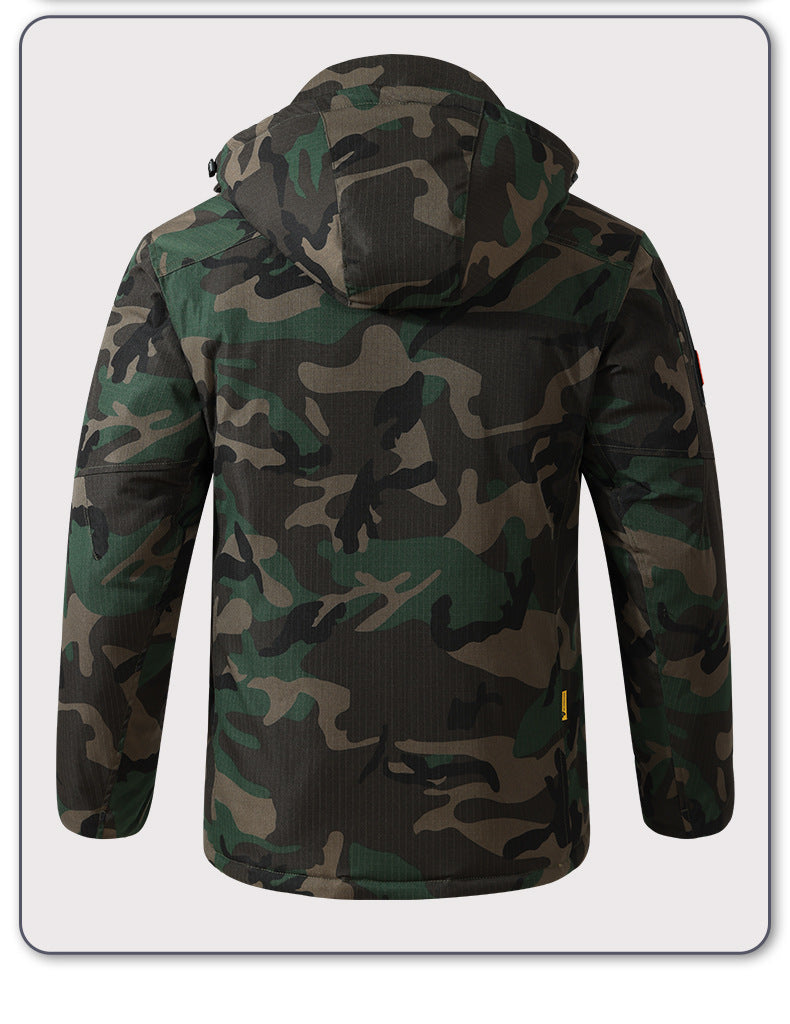Upgraded Graphene Camouflage Cotton Coat, Thickeneded Cold-Proof and Waterproof Cotton Coat, Anti-Scratch and Wear-Resistant Cotton Jacket, Cold Storage Warm Cotton Coat
