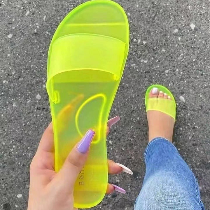 Cross-Border Large Size Crystal Shoes for Women to Wear at Home and Outside, Jelly Glue Sandals, Foreign Trade Wholesale Dropshipping