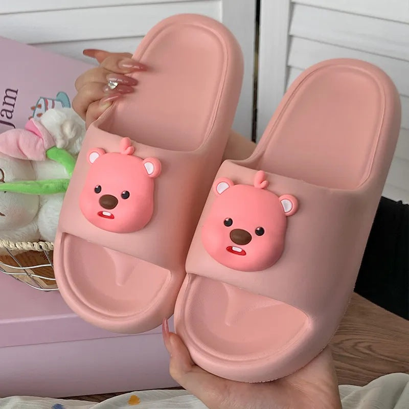 EVA Material Slip-on Slippers Women's Summer Outer Wear Cute Ins Home Non-Slip Indoor Thick Sole Sandals slipper