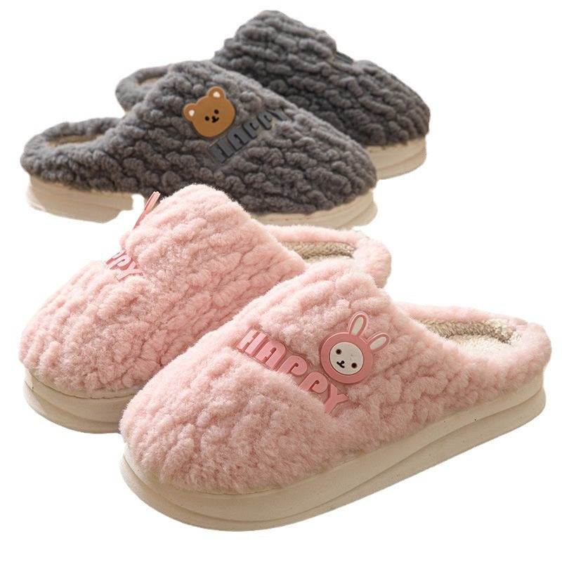 2025 Cotton Slippers for Men and Women, Winter Indoor Warm Thick-Soled Maternity Couple's Fur Slippers for Home Use in Winter