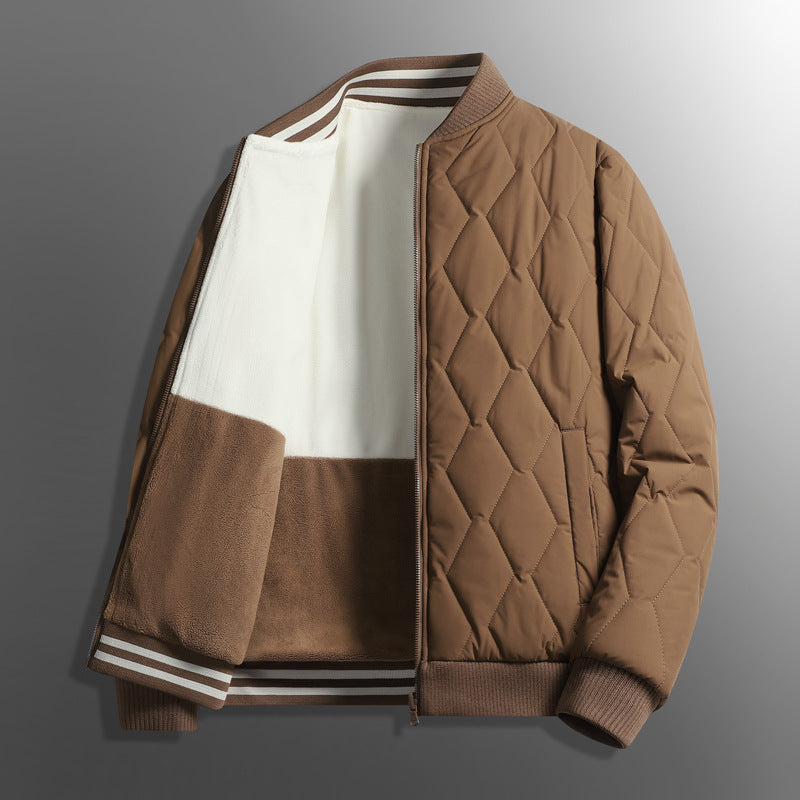 Double-sided stand collar cotton-padded jacket jacket men's winter fleece-lined thickened cotton-padded jacket fashion brand relaxed-fit warm bread suit for lovers