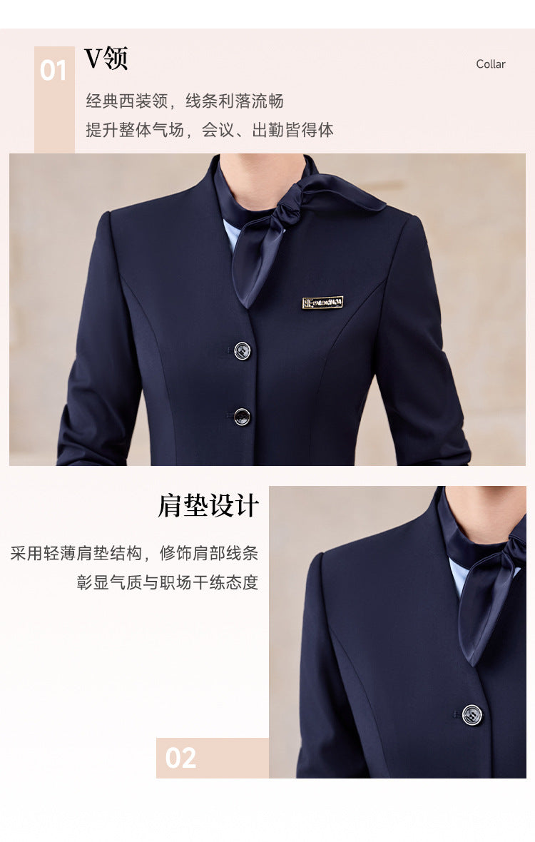 Gray Suit Suit for Women 2025 New Spring & Fall High-End Business Attire Formal Hotel Front Desk Manager Work Clothes