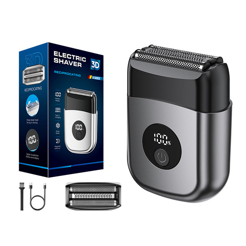 Cross-border Portable Two-head Double-head Magnetic Rechargeable Razor Men's Full-body Washable Electric Shaver Super Clean
