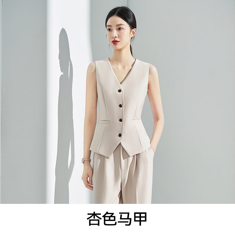 Blue Classy Professional Suit Suit for Women 2025 Spring & Fall New Style Workplace Formal Wear Elegant Work Clothing Three-Piece Suit