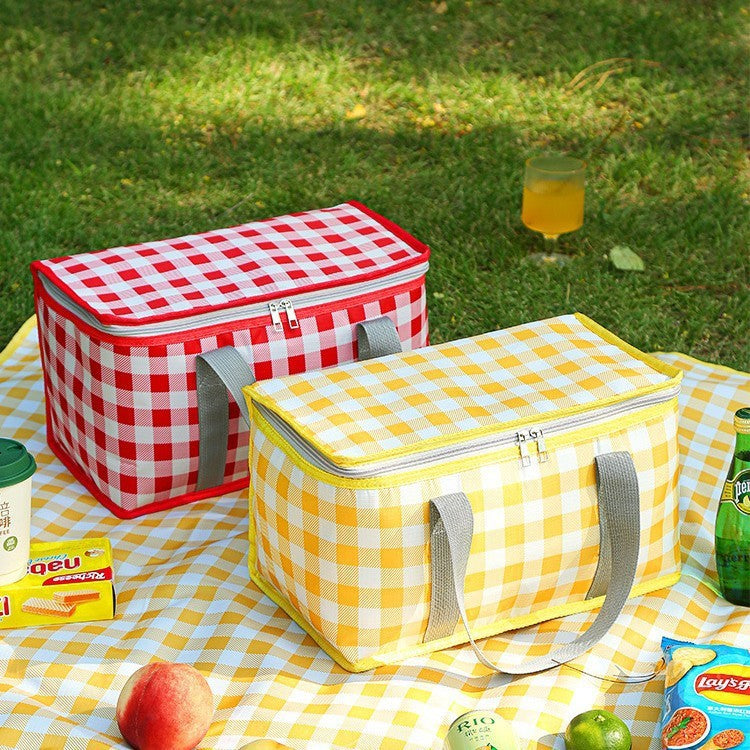 Insulated Box Large Capacity Thickened Aluminum Film Picnic Bag Outdoor Portable Picnic Basket Camping Foldable Picnic Basket