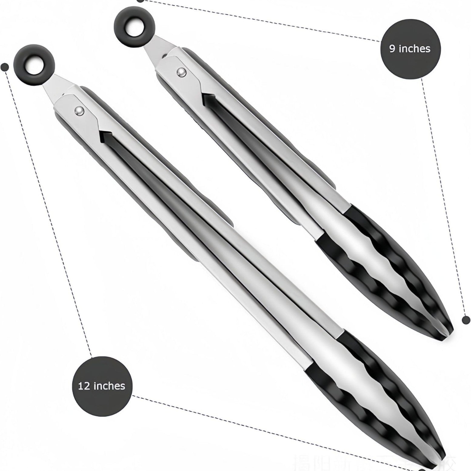Silicone Clips for Kitchen Non-Stick Pans, Anti-Scalding and High Temperature Resistance, Household Barbecue and Steak Special Set, Stainless Steel Food Clips