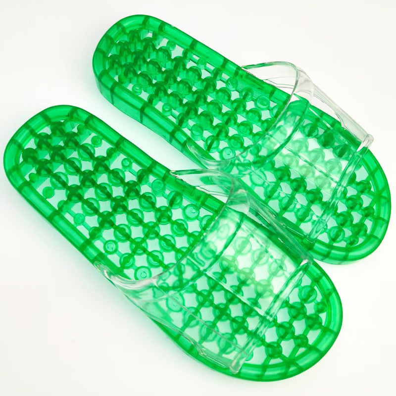 Bath Slippers Massage Plastic Hollow Leakage Bathroom Slippers Women's Summer Indoor Men's Autumn Household Massage Slippers
