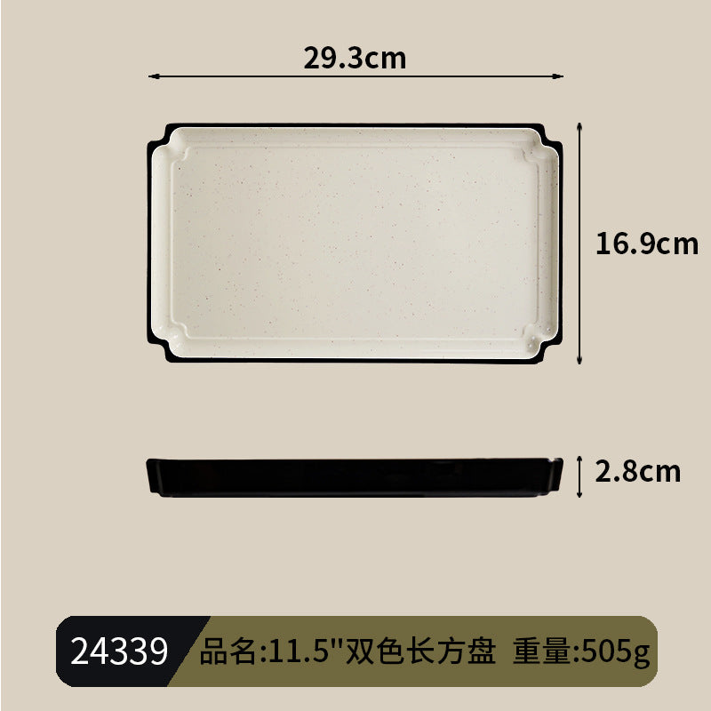 Buffet Tripe Plate Dishes and Dinnerware Mealamine Vegetable Barrel Snacks Cold Dishes Square Plate Hot Pot Shop Special Barbecue Plate