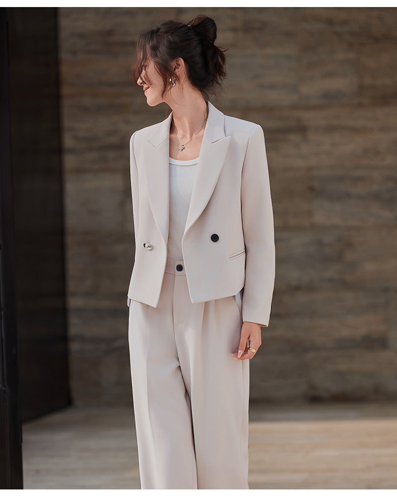 Cross-Border Gray Short Blazer for Women, New Spring and Autumn Style, Petite Professional Casual Workwear Suit