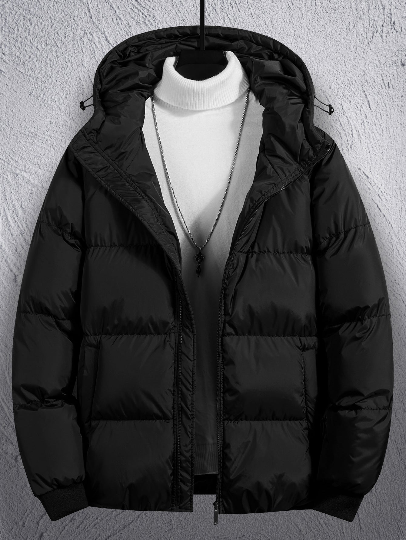 Cross-Border Men's Thickened Cotton Jacket with Hood, Loose Fit, Warm, Versatile, Casual, Cold-Proof Men's Cotton Coat, Trendy Sports Jacket