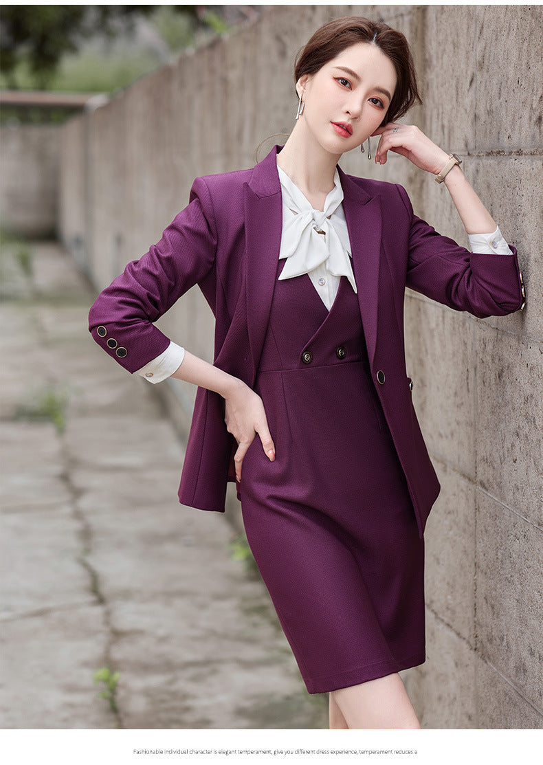 Amazon European and American Cross-Border Popular Commuter Foreign Trade Women's Blazer Professional Pants Dress Two-Piece Suit