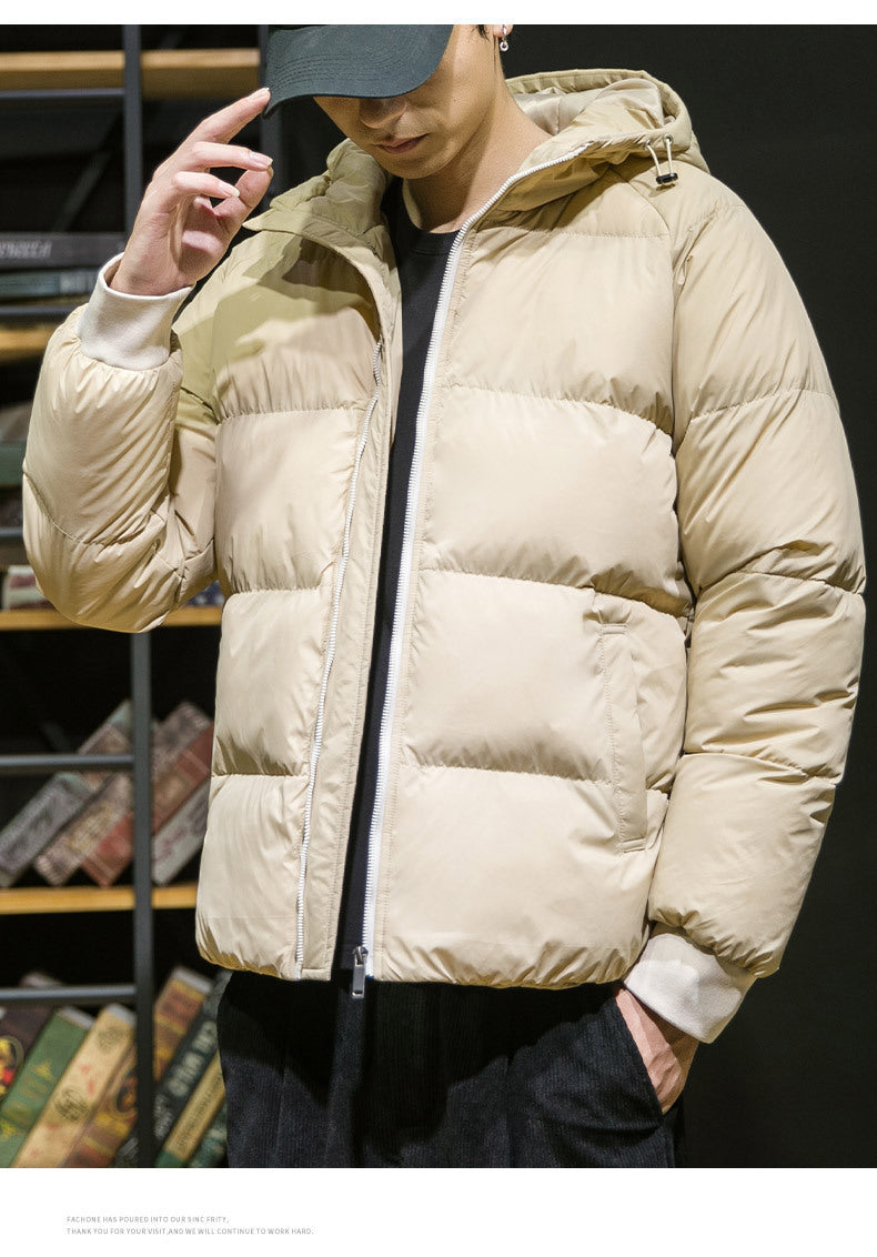 Cross-Border Men's Thickened Cotton Jacket with Hood, Loose Fit, Warm, Versatile, Casual, Cold-Proof Men's Cotton Coat, Trendy Sports Jacket