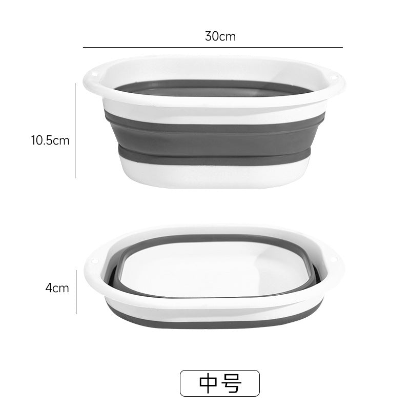Folding Washbasin Bait Tray Fishing Gear Plastic Large Basin Square Basin Thickened Plastic Washbasin for Student Dormitory Use