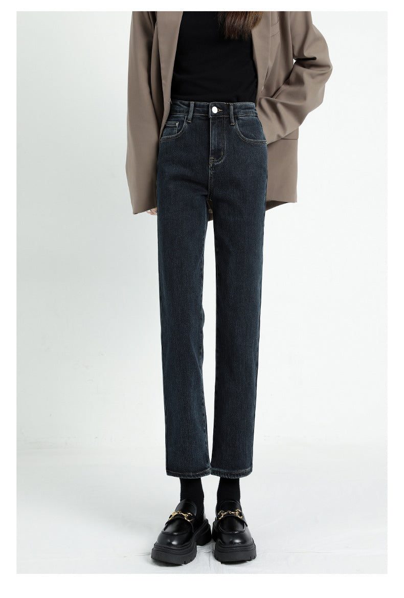 Women's Cropped Cigarette Pants 2026 New Autumn High-Waisted Slim-Fit Stretchy Skin-Friendly Comfortable Baguette Narrow Straight-Leg Pants