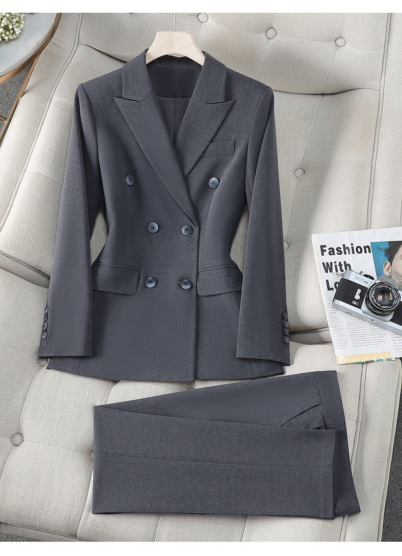 Cross-Border Suit Set for Female College Students, Interview Attire, Formal Fitted Jacket, New High-End Professional Workwear