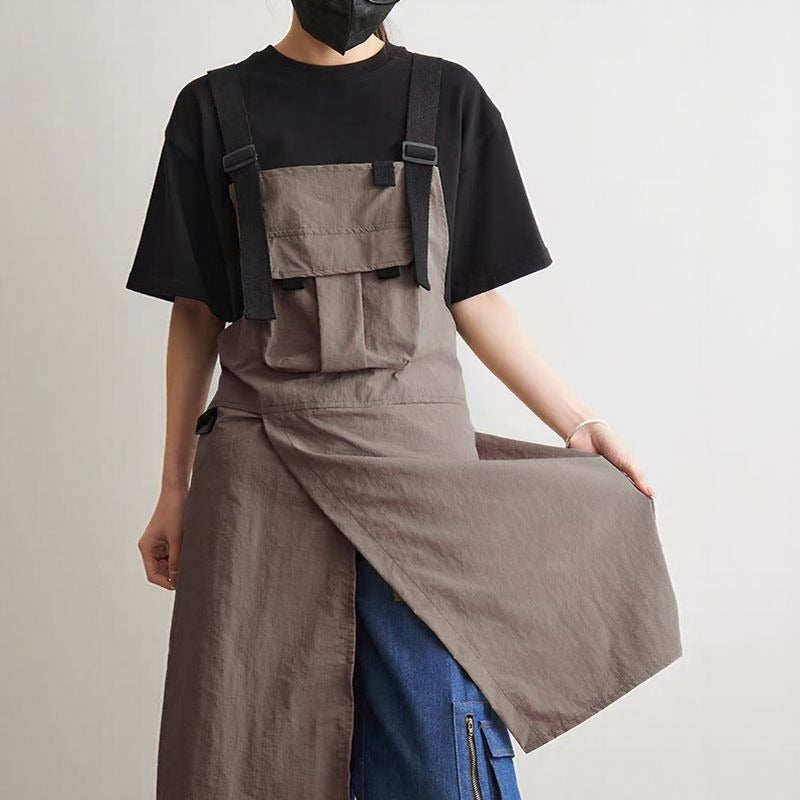 Apron for Women, Korean Style, Fashionable, Suitable for Baristas, Milk Tea Shops, Hair Salons, Nail Salons, Restaurants, Workwear, down Jacket, Casual Workwear