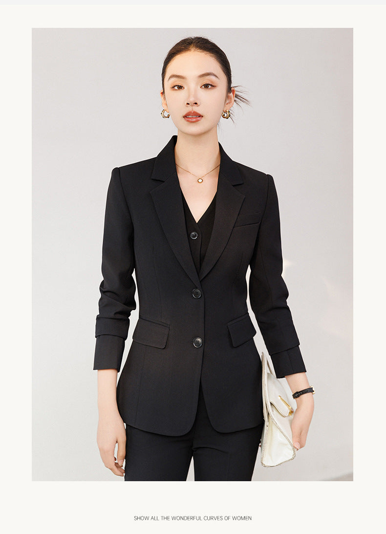 Cross-Border Red Hostess Suit Set for Women, Formal Attire for Broadcast Art Exams, Speech Competitions, Interviews, and News Anchor On-Camera Appearance