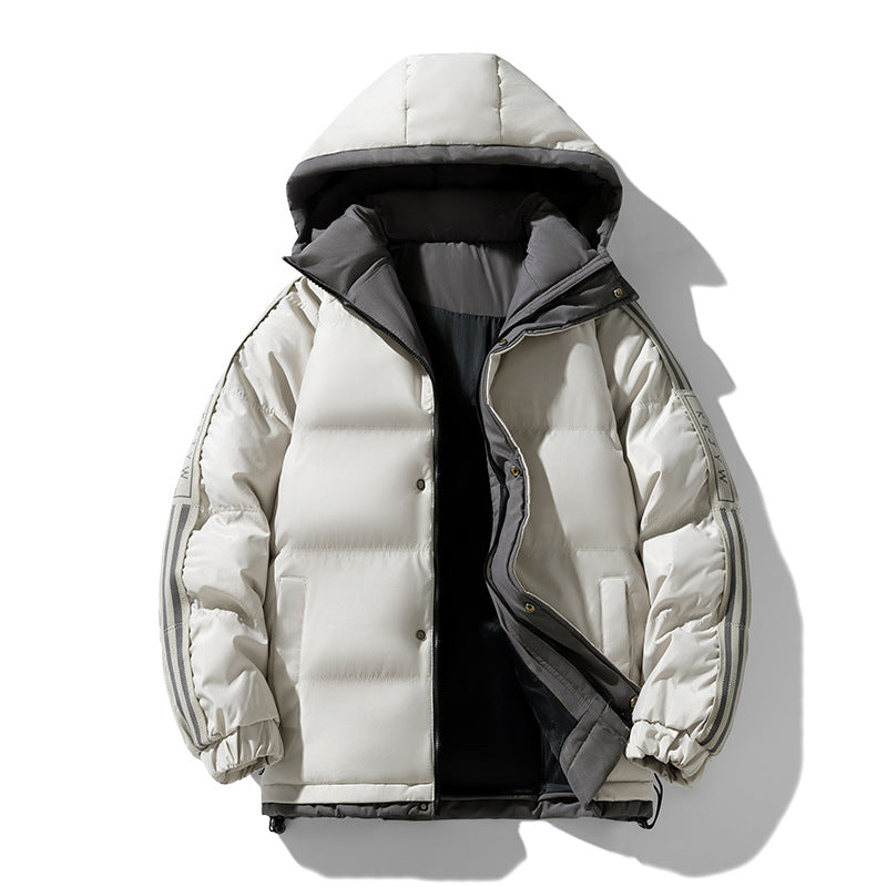 Autumn and winter men's cotton-padded jacket 2024 new plus size cotton-padded warm men's thickened cotton coat hooded coat men