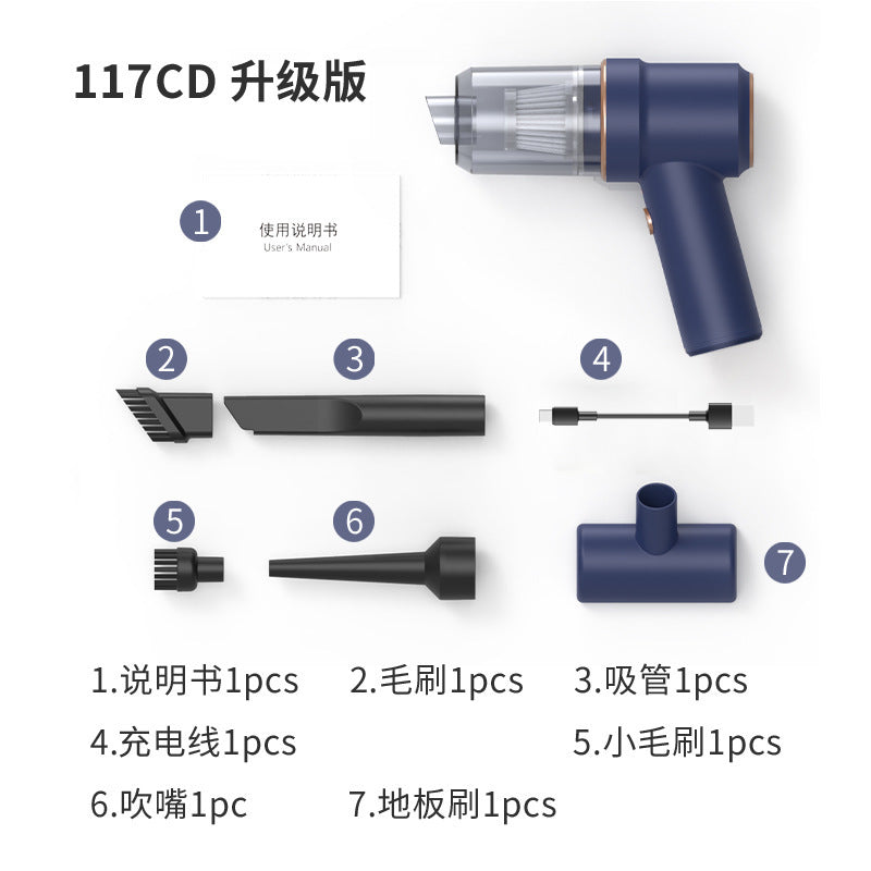 Car-Mounted Wireless Dust Blower Vacuum Cleaner, Portable Handheld Small High-Suction Car Vacuum Cleaner, All-In-One Blowing and Suction Machine for Cars