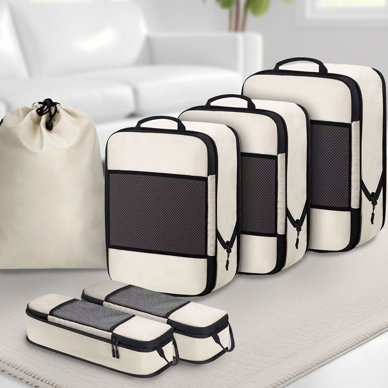 Compression Travel Bag Six-Piece Suit Suitcase Classification Storage Compression Bag Clothing Organizer Bag Portable Portable Storage
