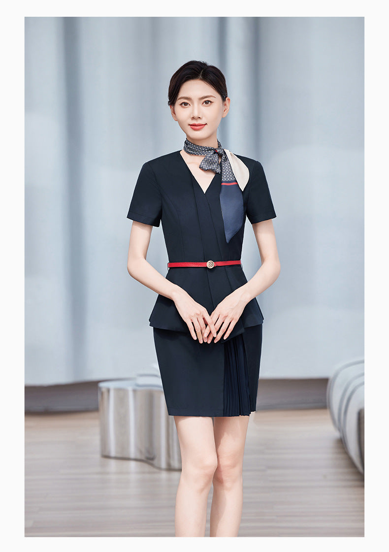2025 New China Mobile Workwear Women's Summer Mobile Company Hall Manager Workwear Short-Sleeved Jacket Women's Skirt Shirt